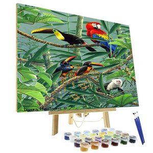 Paint By Numbers Kit Rainforest Menagerie